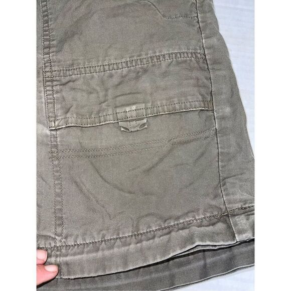 Columbia Shorts Mens 30 Brown Olive green‎ Canvas Cargo Omni-Shade Hiking A19 - Picture 3 of 7